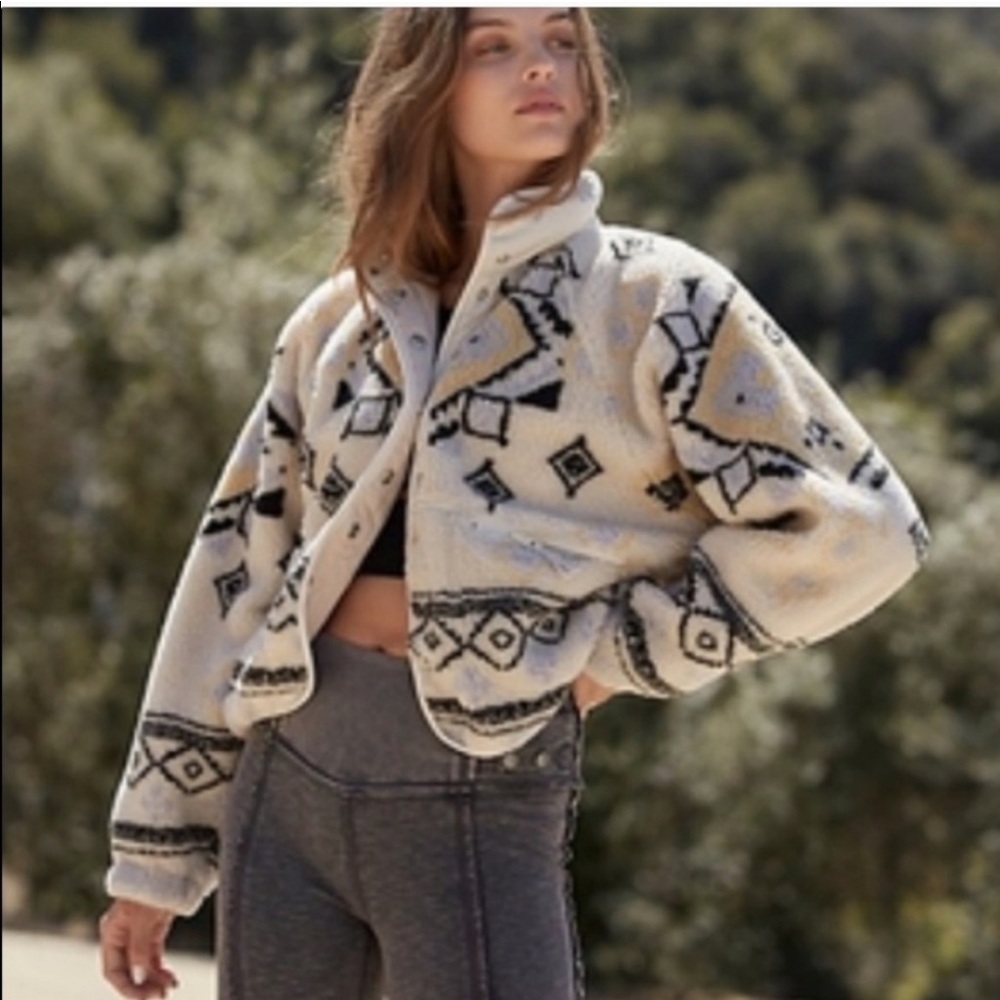Free people hit the slopes fleece jacket